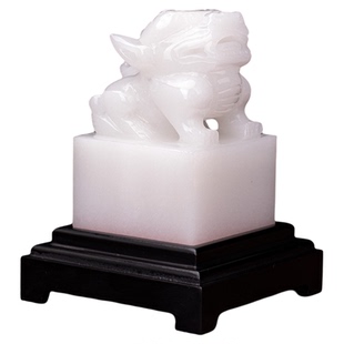 福雅禄天然玉石貔貅玉玺印章摆件官印办公室书房商铺玄关装饰礼品