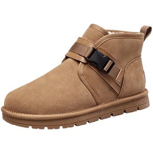 意尔康男鞋冬季男士雪地靴加绒加厚保暖棉鞋男款休闲靴子户外防寒