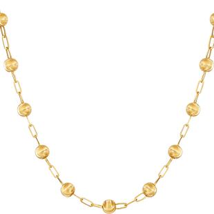 FENS珠宝 18K金项链女浮光猫眼金珠环扣项链颈饰