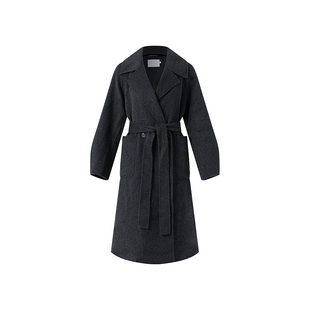 OBEG欧碧倩冬高智感羊毛双面呢大衣女中长款骆驼绒外套50504561