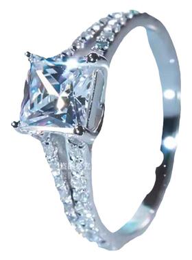 pringxy女莫桑韩版火彩戒指微镶