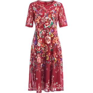 渔牌女装春款女装2023年新款雪纺满底重工国风绣花连衣裙FGFA0128