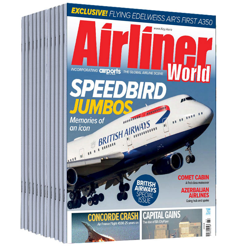 【订阅/单期】Airliner World 2026年订阅12期 英国原版民航机场世界飞机型号知识书籍 客机杂志英语国外版 航空专业全英文杂志