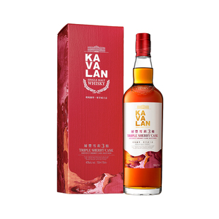 【自营】KAVALAN噶玛兰层丰雪莉3桶单一麦芽威士忌进口洋酒礼盒装