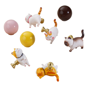 创意儿童房卡通猫咪柜门衣柜拉手男孩女孩可爱黄铜橱柜抽屉门把手