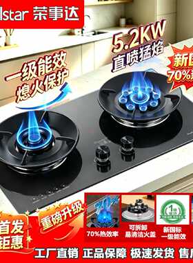 荣事达燃气灶双灶煤气灶嵌入式家用液化气天然气一级能效猛火炉具