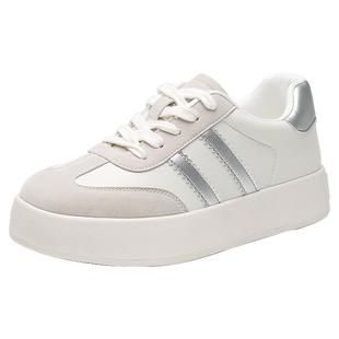 大东厚底德训鞋女款2025新款秋冬银色女生鞋子小白鞋运动休闲板鞋