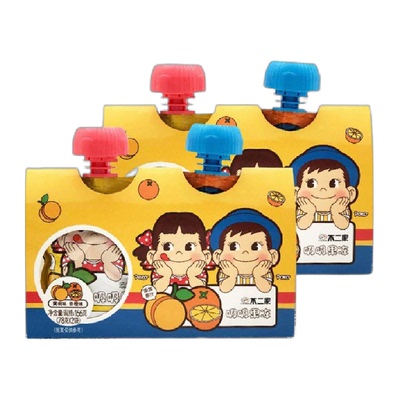 不二家香橙黄桃味果冻156g×2袋