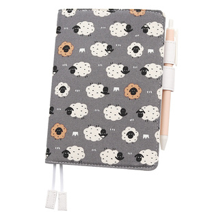 布艺创意复古手帐定页本手账皮外壳HOBO书衣a5a6空白网格日记事本