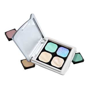 千妍四色眼影盘日常百搭淡妆大地色爆闪亮蓝粉色一体紫色眼影新手