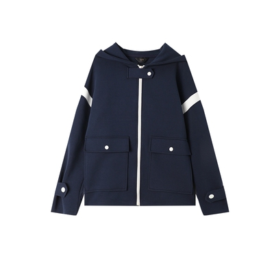 白鹿语时尚休闲拼接撞色外套