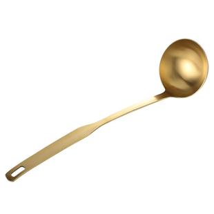 304不锈钢火锅勺套装家用汤勺漏勺火锅店商用漏勺金色盛汤勺架子