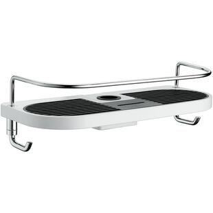 欧琳浴室单层不打孔免钉淋浴置物架花洒置物大平台浴室花洒置物架