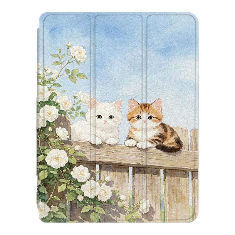 适用卡通小猫小米7s趣味可爱8pro创意Ultra平板5红米Redmi/Pad/SE/4Plus/6Max/11/6s带笔槽12.4寸Pro保护套壳
