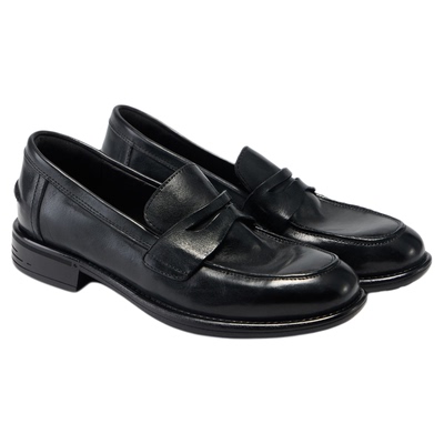 fed粗跟乐福鞋春季新款女鞋黑色小皮鞋通勤真皮单鞋女S1118-YA066