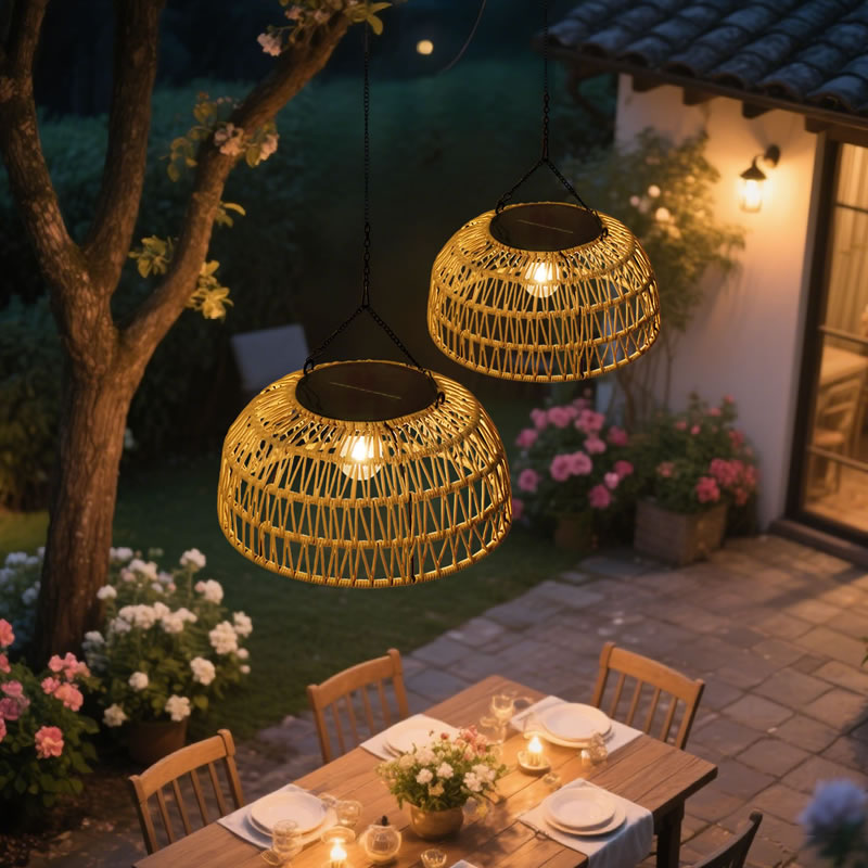 太阳能吊灯户外高亮家用照明灯可移动花架葡萄架过道阳光房挂灯