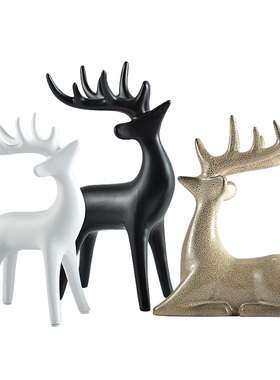 北欧风陶瓷工艺简约办公酒柜摆件