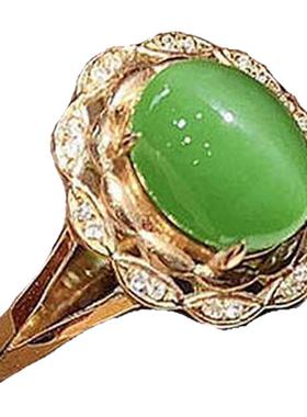 原创设计翡翠色金镶玉送老婆礼物