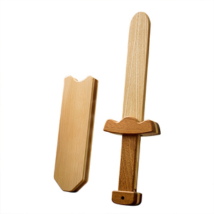 木艺爸爸儿童宝剑木制玩具男孩古代兵器刀刃剑鞘道具生日礼物