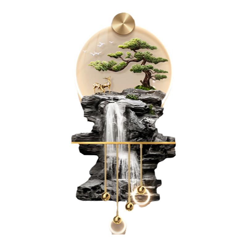 流水生财轻奢玄关装饰画新