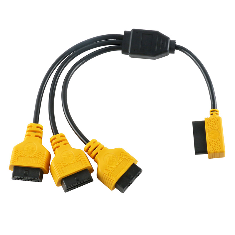 汽车OBD延长线分线器一分三转接线obd2接口一拖三16针16芯扩展器