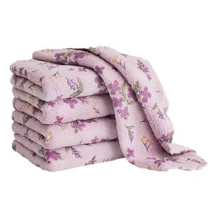 厨房专用强力吸水不掉毛抹布珊瑚绒家用印花加厚不沾油毛巾洗碗布