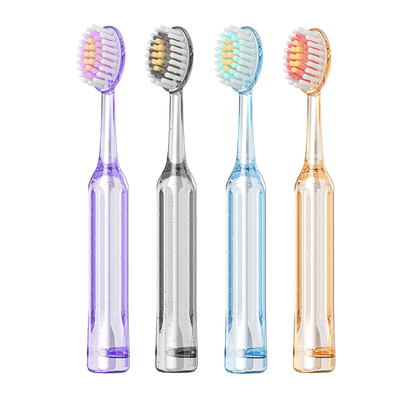 罗马柱儿童软毛三面牙刷水晶柄刷