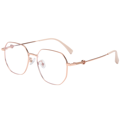 初明超轻奶茶色金丝近视女式眼镜