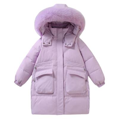 正品巴拉品女童中长款加厚羽绒服