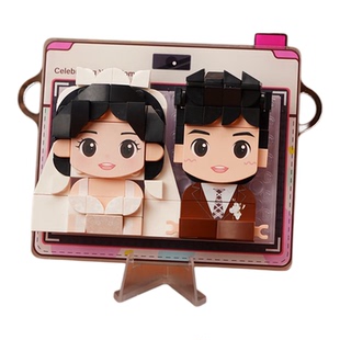 方仔照相馆照片定制情人节礼物积木生日礼物diy冰箱贴拍立得纪念