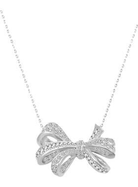 D色莫桑石蝴蝶结项链女