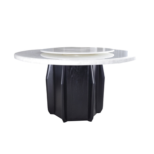 圆形大理石多人白蜡木大冰玉餐桌白冰玉透光餐桌纯天然玉石餐桌