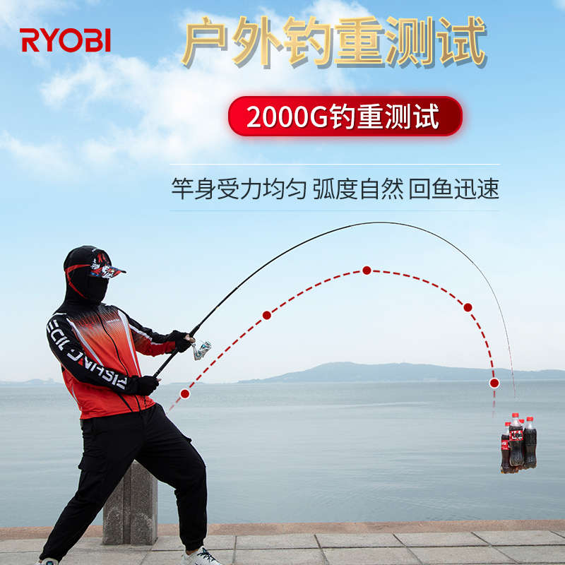 RYOBI/利优比山弦X矶钓竿1.5/2/3/号碳素超硬超轻细远投滑漂矶竿