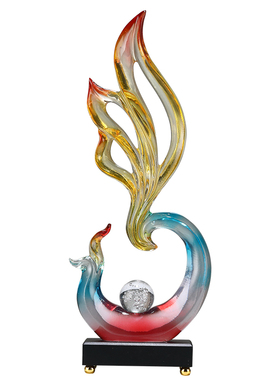 创意火凤凰吉祥摆件家居客厅玄关电视柜装饰工艺品乔迁送礼摆设