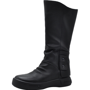 Artmu阿木厚底牛皮雪地靴女款2025新款冬季长筒靴加绒加厚高筒靴