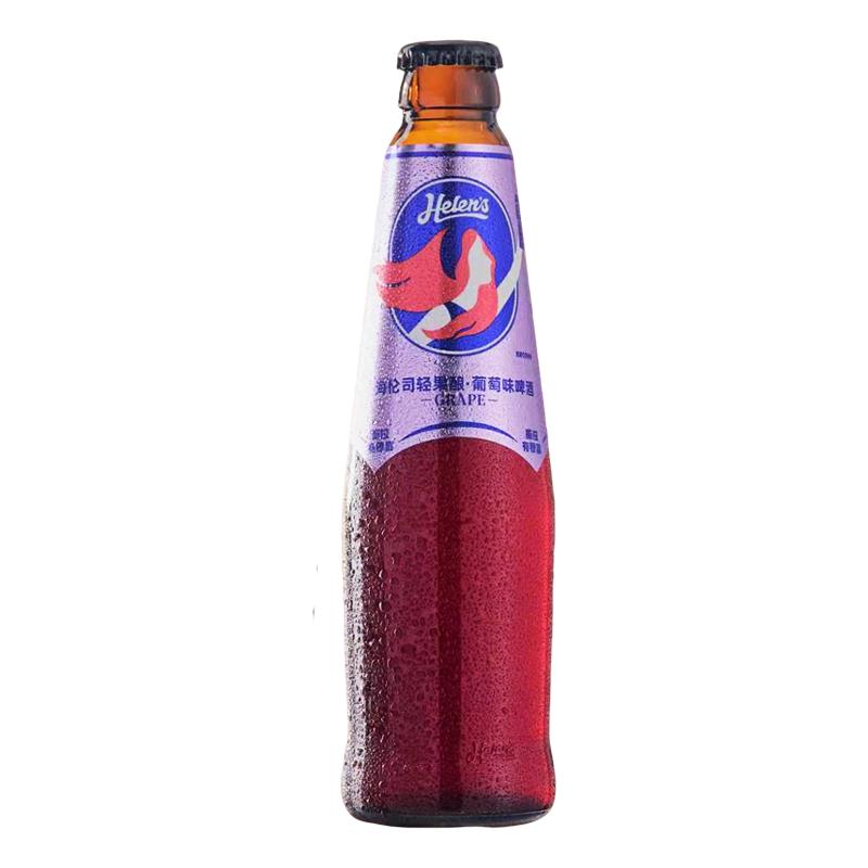 【全新升级】Helens海伦司轻果酿果啤葡萄啤草莓啤白桃270ml*6瓶