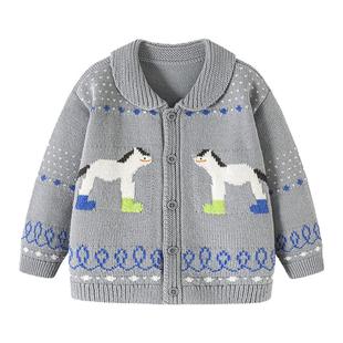 【艺术家联名】迷你巴拉男童宝宝针织开衫春新品不易变形上衣