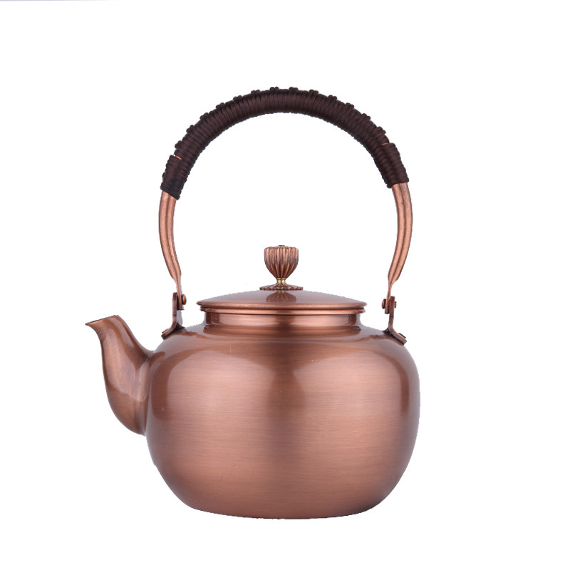 尚千客铜壶烧水壶手工纯紫铜泡茶壶复古煮水壶侧把铜茶壶功夫茶具