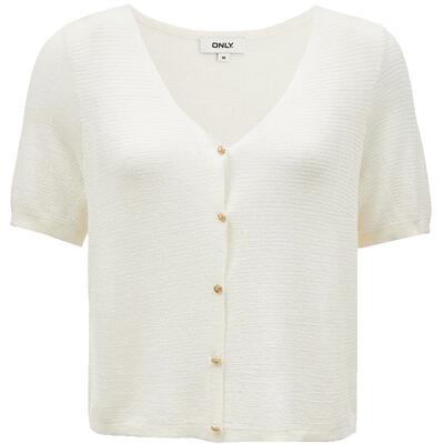 ONLY设计感V领短袖短款针织衫