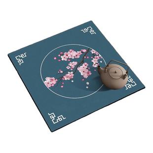 正方形新中式餐垫方桌垫隔热垫子茶杯垫吸水茶垫硅藻泥沥水垫茶席
