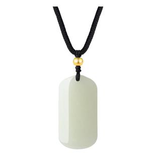 周大生黄金和田玉平安无事牌吊坠男女款项链挂坠送男朋友新年礼物