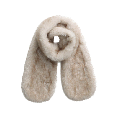 ELLE仿水貂毛围巾女士秋冬季户外双面保暖高级感毛绒皮草长款围脖