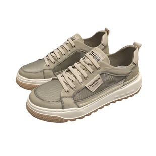 一脚蹬男鞋夏季新款透气网面厚底增高男士轻便舒适防臭运动休闲鞋