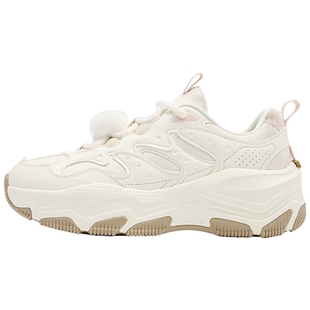 乔丹松饼鞋女鞋休闲鞋2026春季新款革面防水运动鞋软底回弹跳绳鞋