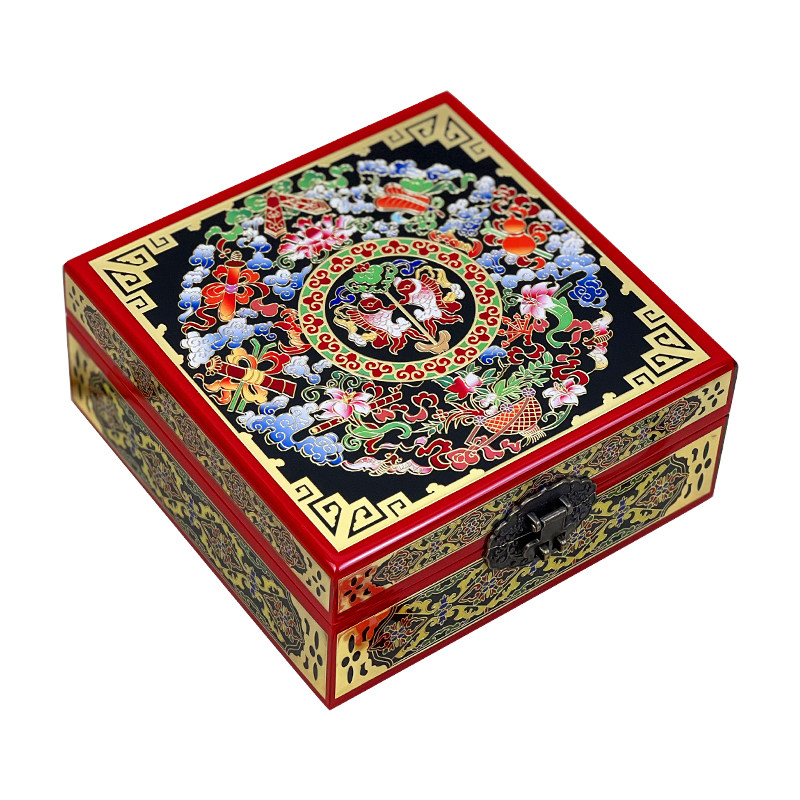 中国风珐琅彩非遗平遥漆器首饰盒