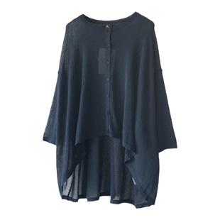 夏季宽松大码外套薄款亚麻外搭开衫女长袖防晒披肩棉麻针织空调衫