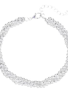 网红饰品纯银珠子链女纯银