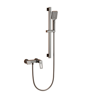 上杉PVD工艺枪灰色简装花洒套装浴室淋浴淋雨卫生间家用全铜龙头