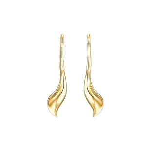 真我不凡s925银简约叶子耳线女长期主义耳钉女耳坠小众高级感耳钩