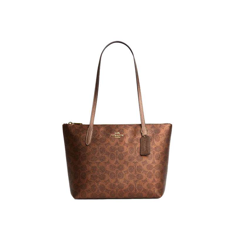 COACH/蔻驰官方 奥莱款ZIP 24女士百搭单肩手提托特包CW396